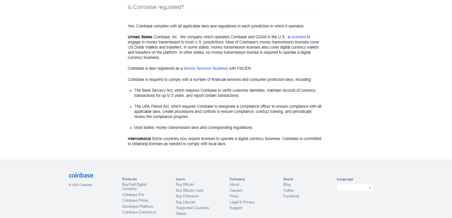 Coinbase Review regulatory oversight